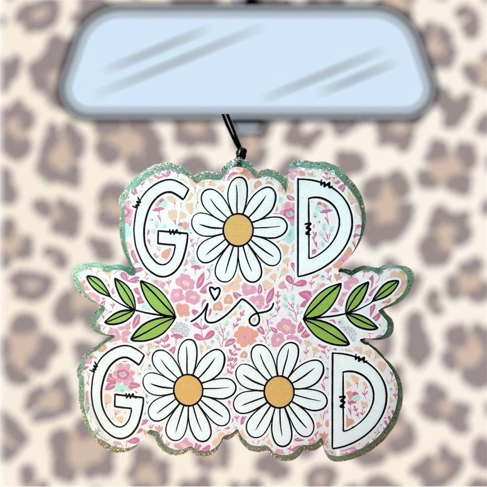 Floral Car Air Freshener with Positive Message
